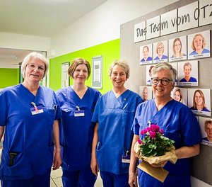 Dienstjubiläen im Onkologischen Therapiezentrum am Diakonie Klinikum Jung-Stilling in Siegen feierten jetzt die Pflegerische Leiterin Sabine Arndgen (von links) und ihre Kolleginnen Katrin Janusch, Antje Mertin und Sibylle Sting. 